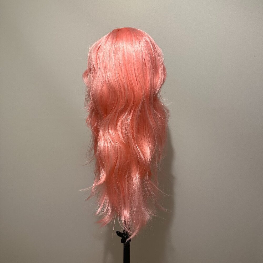 28” Long Pink Synthetic Wig – Loose Waves - Full Volume